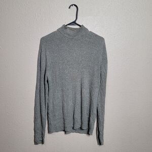 Perry Ellis Silk Blend Mock Ribbed Neck Men’s Size L Basic Heather Gray
